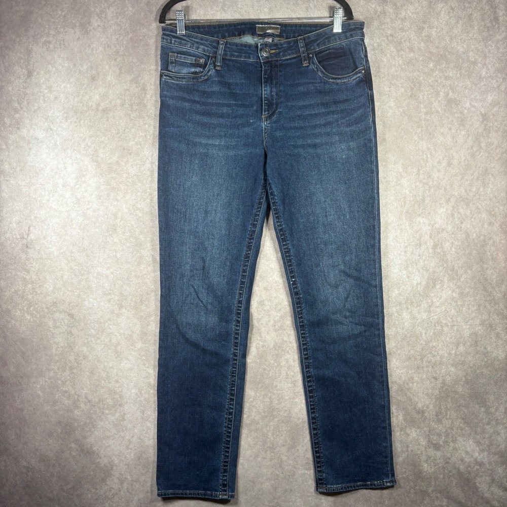 Kut from the Kloth Jeans Womens 12 Blue Stevie Straight Leg Dark Wash Stretch
